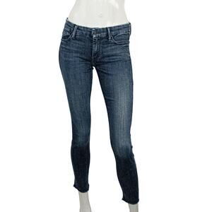MOTHER Denim Women's Looker ankle Fray Jeans Blue FILM AT 11 Size 27